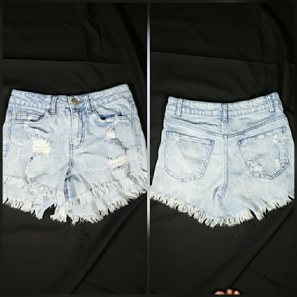 Fringed Denim Shorts